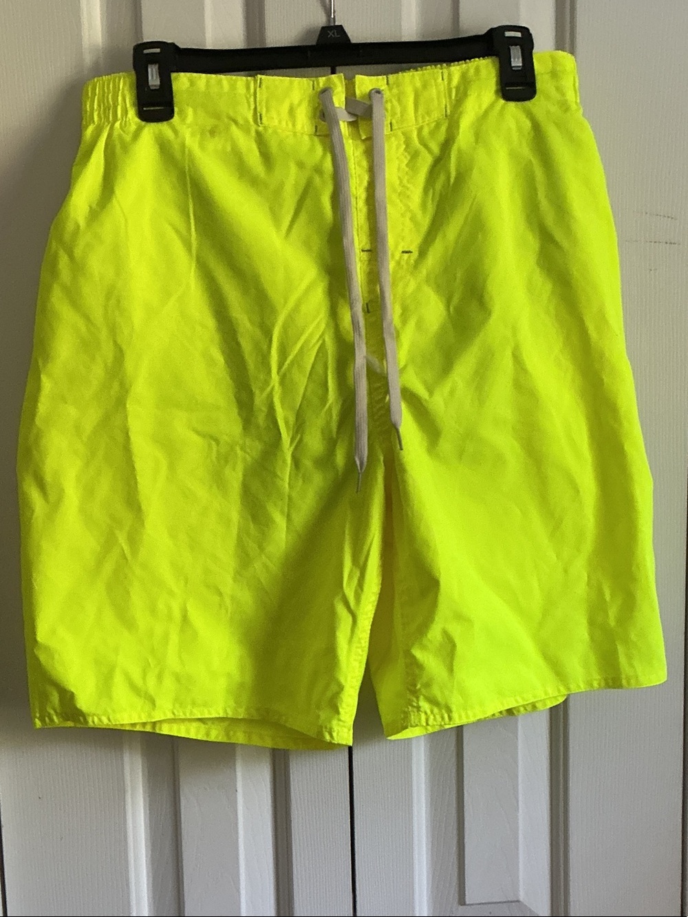 Laguna B Neon Yellow Men's Swim Trunks with White Drawstring
